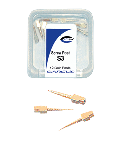 Dental Screw Posts Gold Plated 12/Pk - Cargus - Dentamed USA