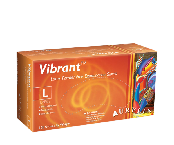 Dental Vibrant™ Micro-Textured Latex Gloves 100/bx - Aurelia® 705-98225