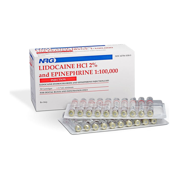 Lidocaine HCL 2% w/epi Injection 50/pk - Novocol