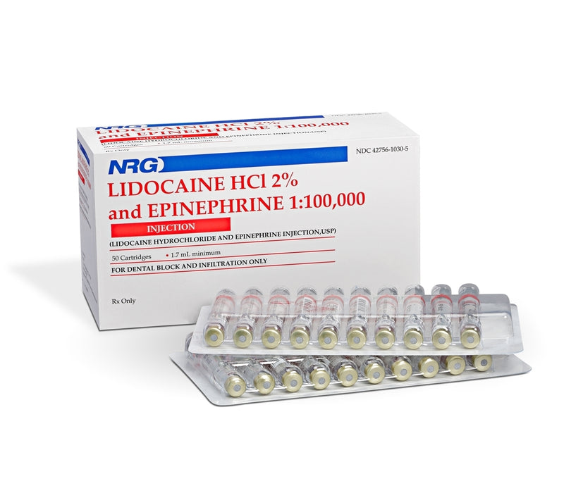 Lidocaine HCL 2% w/epi Injection 50/pk - Novocol