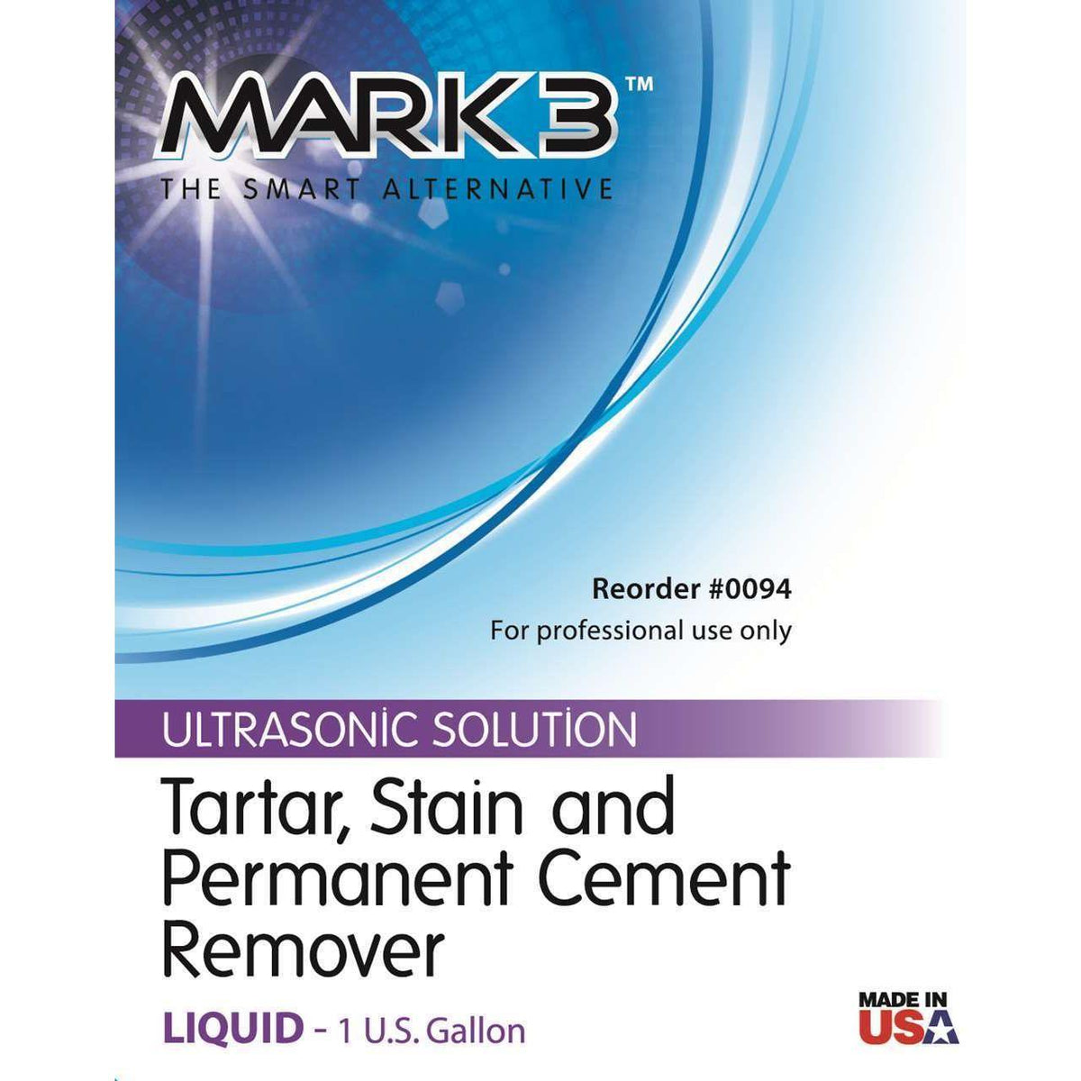 MARK3 Ultrasonic Solution Liquid, Tartar, Stain & Permanent Cement Remover, 1 Gallon Bottle - DENTAMED USA