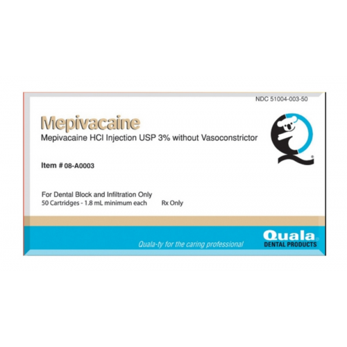 Mepivacaine HCL 3% Plain 50/bx - Quala 920-08-A0003 - DENTAMED USA