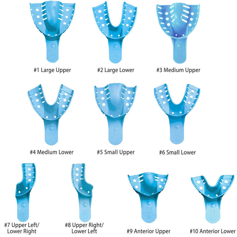 Dental Disposable Impression Trays Blue 12/pk - MARK3 / 100-1001BL - Dentamed USA