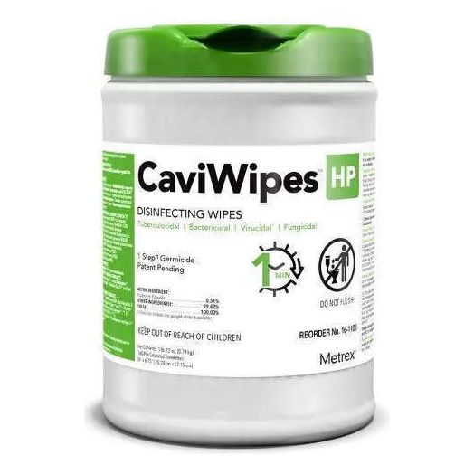 Metrex Caviwipes Towelettes XL HP 9" x 12" 65/Cn. -500-16-1150