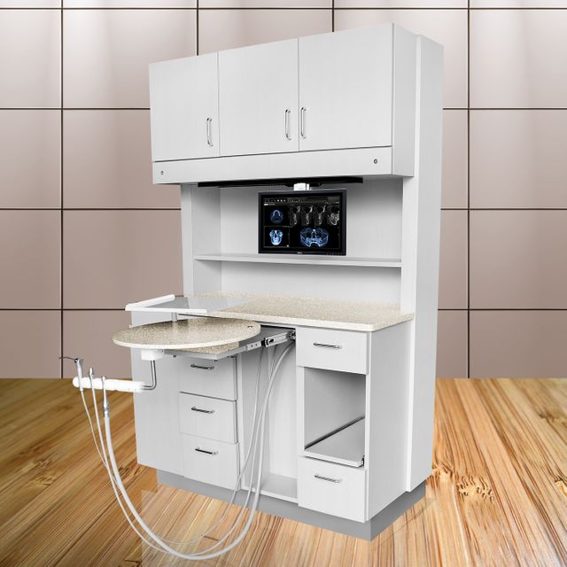 Dental 12 O’clock Rear Cabinet 12 O’CLOCK REAR CABINET W/ TELESCOPING ARM HVE - SIGNATURE SERIES 