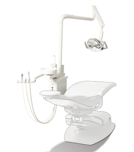 DCI Reliance Post Mount Utilities PMU Dental unit w/Cuspidor White PN RO4102 - Dentamed USA