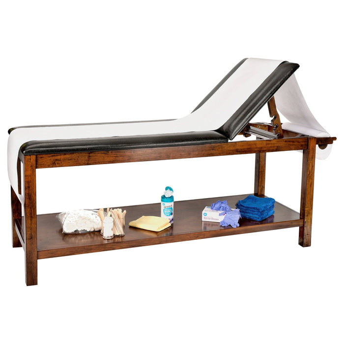 Viva Comfort Noble-Line Mahogany Wooden Exam Table With Full Shelf 996-03-MA