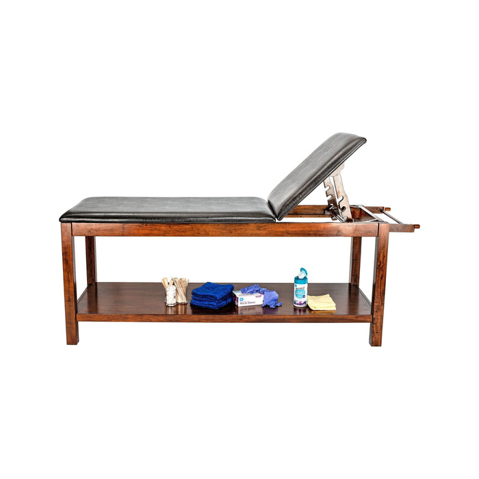 Viva Comfort Noble-Line Mahogany Wooden Exam Table With Full Shelf 996-03-MA