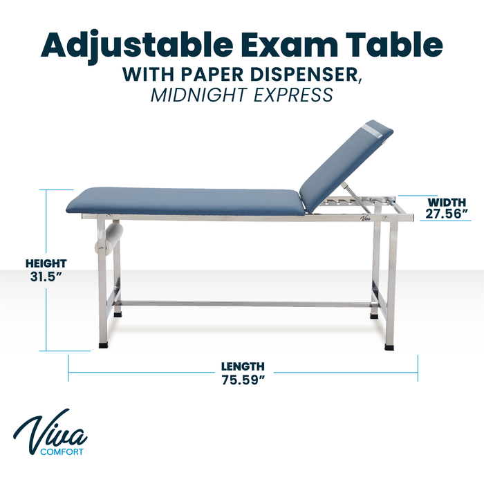 Viva Comfort Noble-Line Adjustable Exam Table with Paper Dispenser