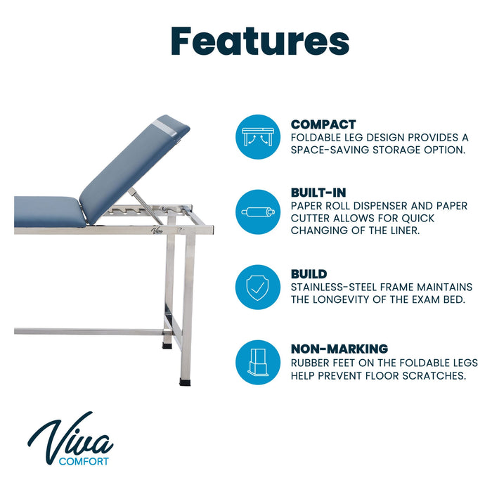 Viva Comfort Noble-Line Adjustable Exam Table with Paper Dispenser