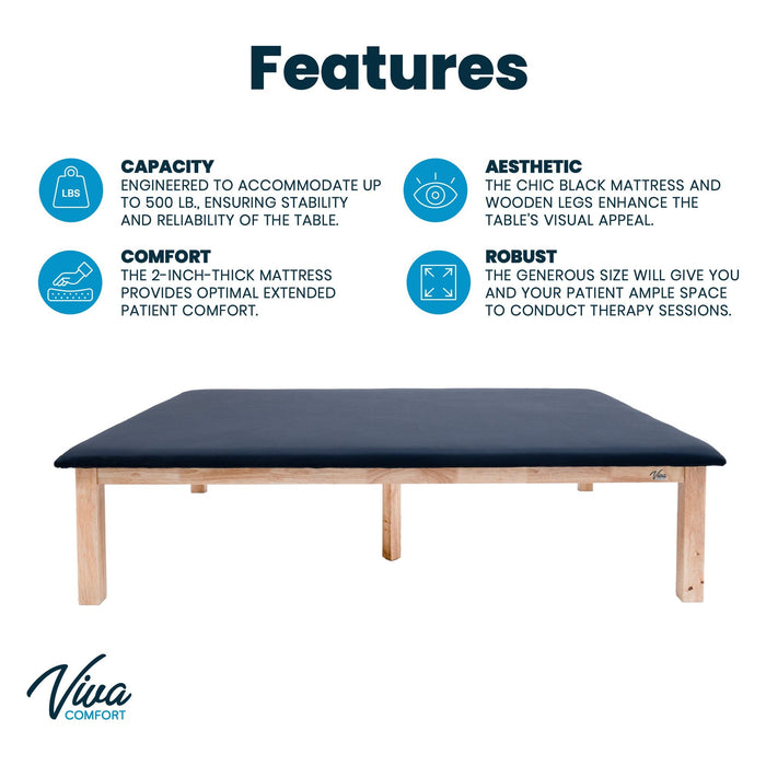 Viva Confort Regal-Line Upholstered Therapy Rehab Mat Table 996-05-blk