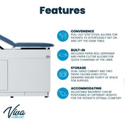 Viva Comfort Premium Comfort Grande Steel Exam Table ADI996-09-S2-BLK - DENTAMED USA