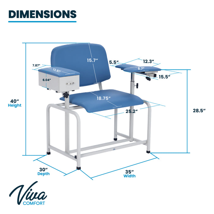 Viva Comford Padded Blood Drawing Chair with Drawer