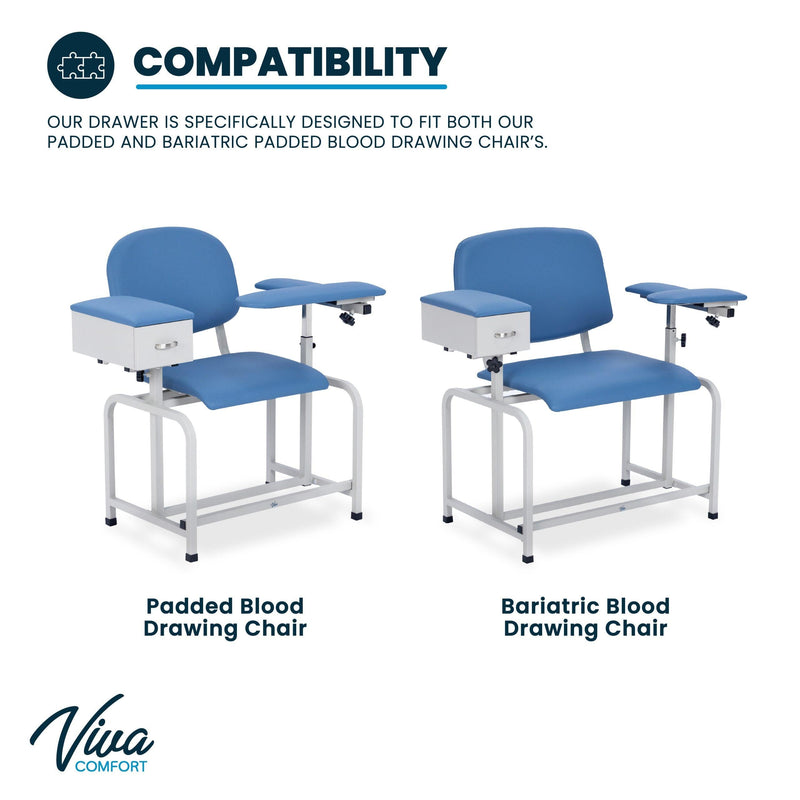 Viva Comford Padded Blood Drawing Chair with Drawer - DENTAMED USA