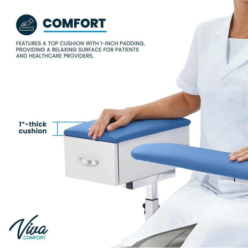 Viva Comford Padded Blood Drawing Chair with Drawer - DENTAMED USA