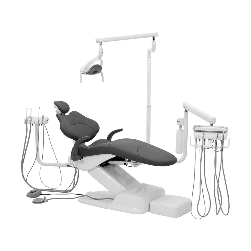 ADS Dental AJ12 Classic 200 dental chair operatory package with black upholstery and ergonomic design for dental clinics.