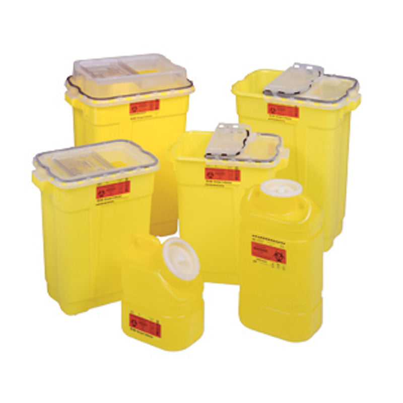 Sharps Collector, 19 Gallon, Slide Top Gasketed, Yellow (not autoclavable), 5/cs (Continental US Only) (Drop Ship Requires Pre-Approval)