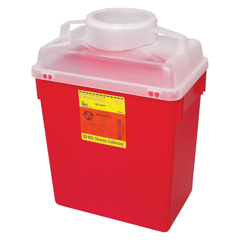 Sharps Collector, 6 Gal, Clear Top, Large Funnel Cap, 12/cs (12 cs/plt) (Continental US Only) (Drop Ship Requires Pre-Approval)