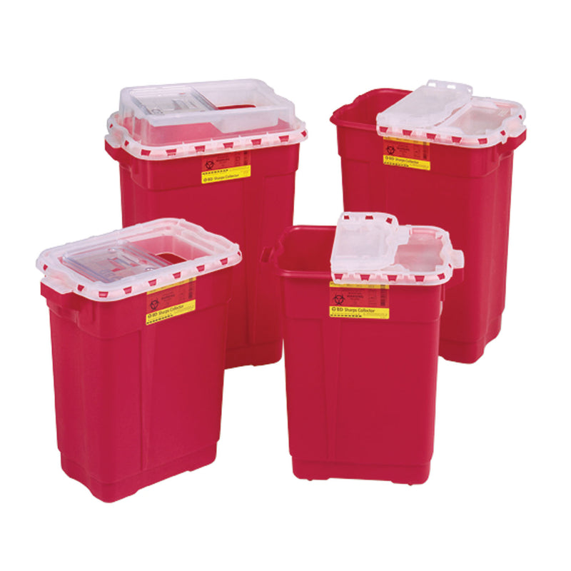 Sharps Collector, 9 Gal, Slide Top Gasketed, Red, 8/cs (Continental US Only) (Item is on allocation.  Supplies may be limited or there may be longer than normal lead times) (Drop Ship Requires Pre-Approval)