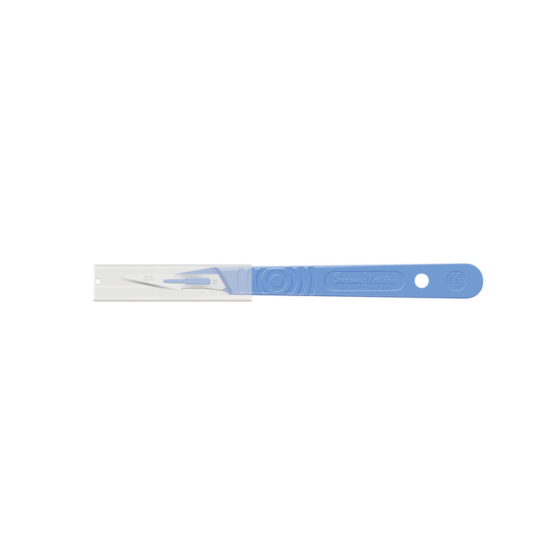 Scalpel, Guarded, Stainless Steel, Size 11, Blue Handle, Disposable, Sterile, 10/bx (DROP SHIP ONLY)