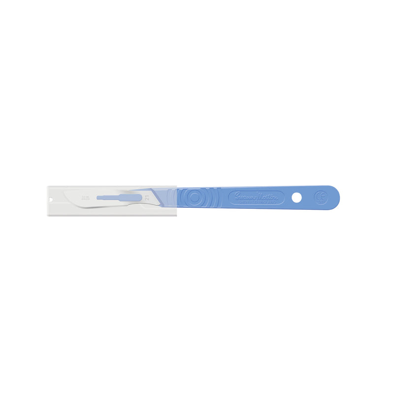 Scalpel, Guarded, Stainless Steel, Size 21, Blue Handle, Disposable, Sterile, 10/bx (DROP SHIP ONLY)