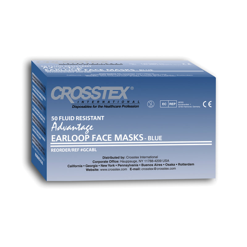 Mask, Latex Free (LF), Blue, 50/bx, 10 bx/cs (60 cs/plt)
