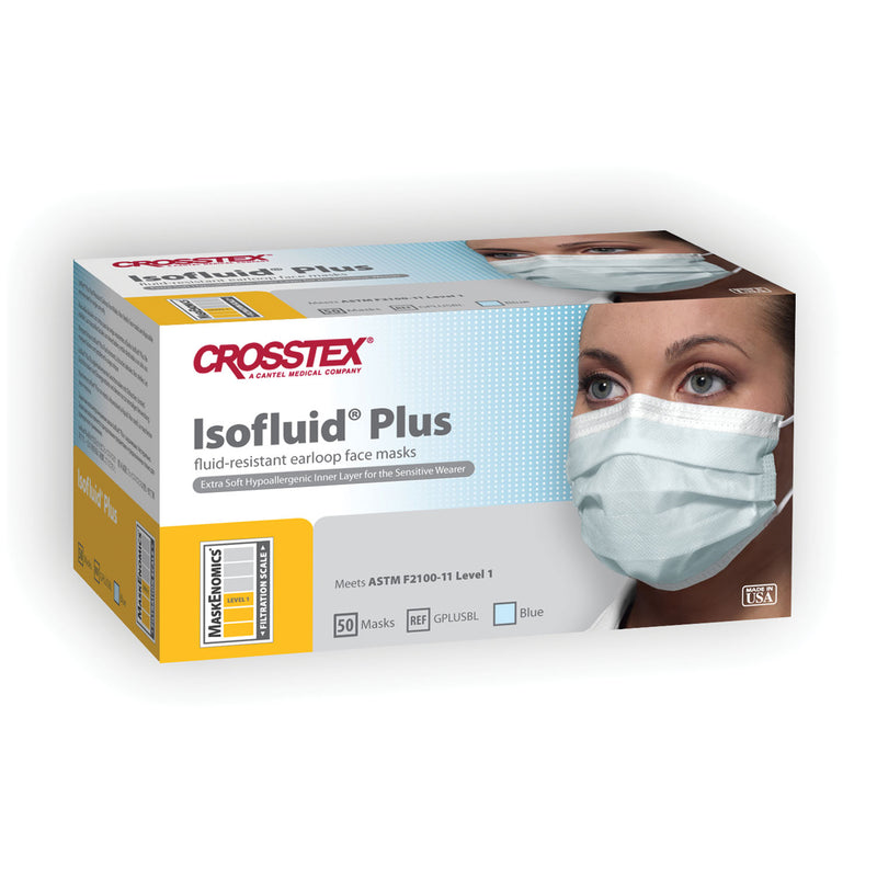 ASTM Level 1 Mask, Latex Free (LF), Blue, 50/bx, 10 bx/ctn