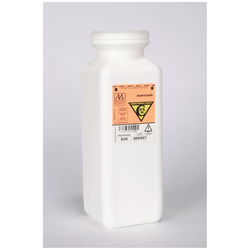 Sharps Containers, Non-Stackable, Chemotherapy Waste Containment, Polypropylene, White, 20/cs