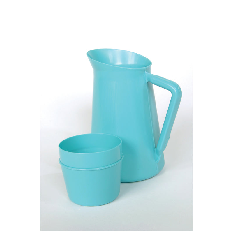 Pitcher, 1 Qt, 9 oz Cup-Cover, Blue, 12/cs