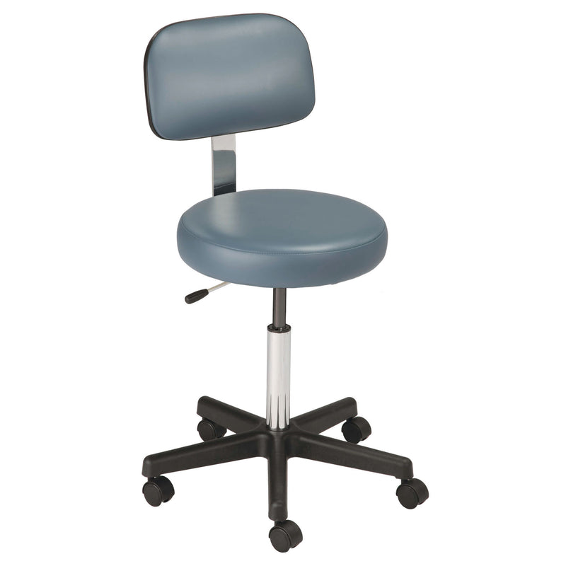 Stool, Pneumatic Hand Operated, Black Base with Ergo Backrest, Ultra-Papyrus (DROP SHIP ONLY) (Continetal US & Canada)
