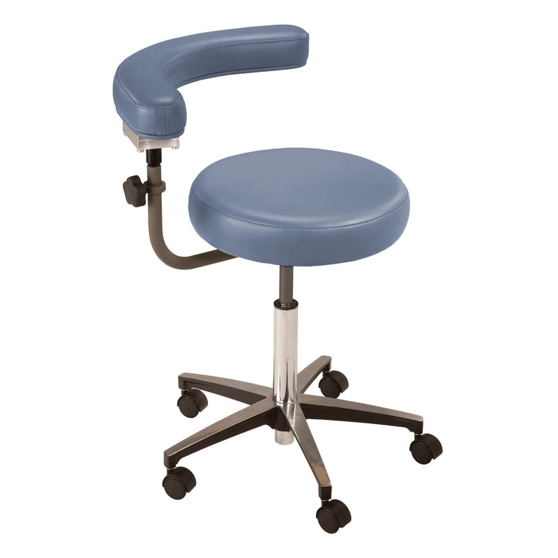 Stool, Pneumatic Hand Operated, Chrome Base with Body Support, Ultra-Schooner (DROP SHIP ONLY) (Continetal US & Canada)