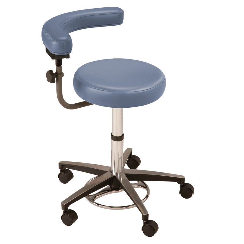 Stool, Pneumatic Foot Operated, with Body Support, Premium-Blue Ridge (DROP SHIP ONLY) (Continetal US & Canada)