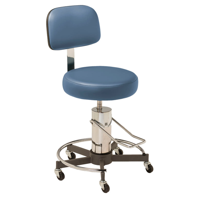 Stool, Hydraulic Pump with Ergo Backrest, Premium-Black (DROP SHIP ONLY) (Continetal US & Canada)