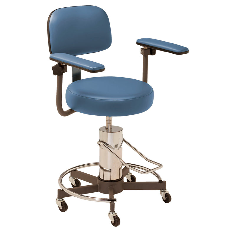 Stool, Hydraulic Pump with Twin Arms & Ergo Backrest, Ultra-Papyrus (DROP SHIP ONLY) (Continetal US & Canada)