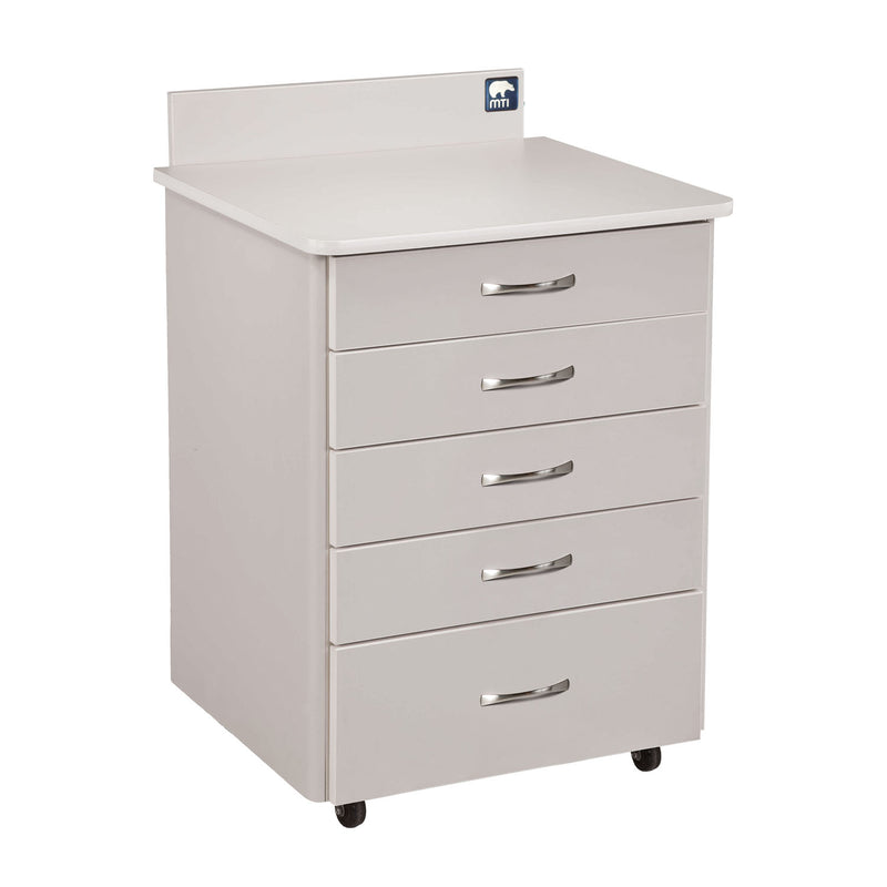 MTC-1SG Mobile Cabinet, 5-Drawer, with Locks, RH Laminate-Classic Linen, Trim-White (DROP SHIP ONLY) (Continetal US & Canada)