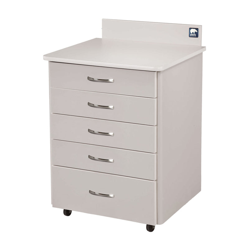 MTC-AS Mobile Cabinet, 3-Drawer, 2-Door, Laminate-Crystal, Trim-White (DROP SHIP ONLY) (Continetal US & Canada)
