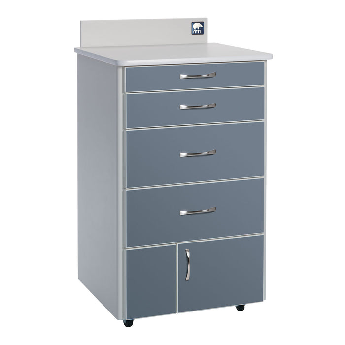 MTC-ASG Mobile Cabinet, 3-Drawer, 2-Door, with Locks, RH Laminate-Shadow, Trim-White (DROP SHIP ONLY) (Continetal US & Canada)