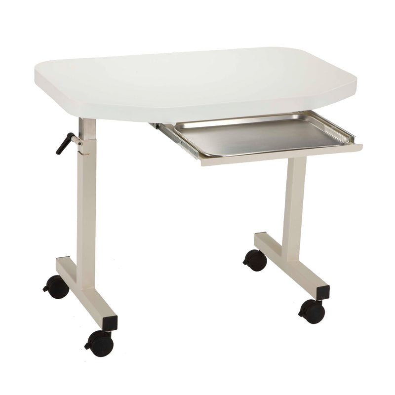 OSIT-2001 Instrument Table, with Pull Out Tray, Solid Surf-Frosty White (DROP SHIP ONLY) (Continetal US & Canada)