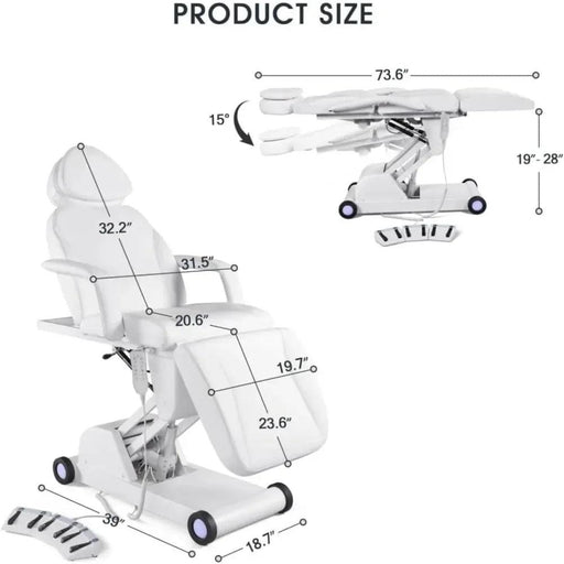 Facial Bed for Esthetician 110V Removable Massage Table Led Light Beauty 4 - DENTAMED USA