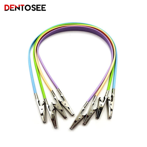 Dental Bib Clips Chain Autoclavable Silicone Dental Patient Clip Scarf Clip Napkin Holder Stainless Steel Dental Tools