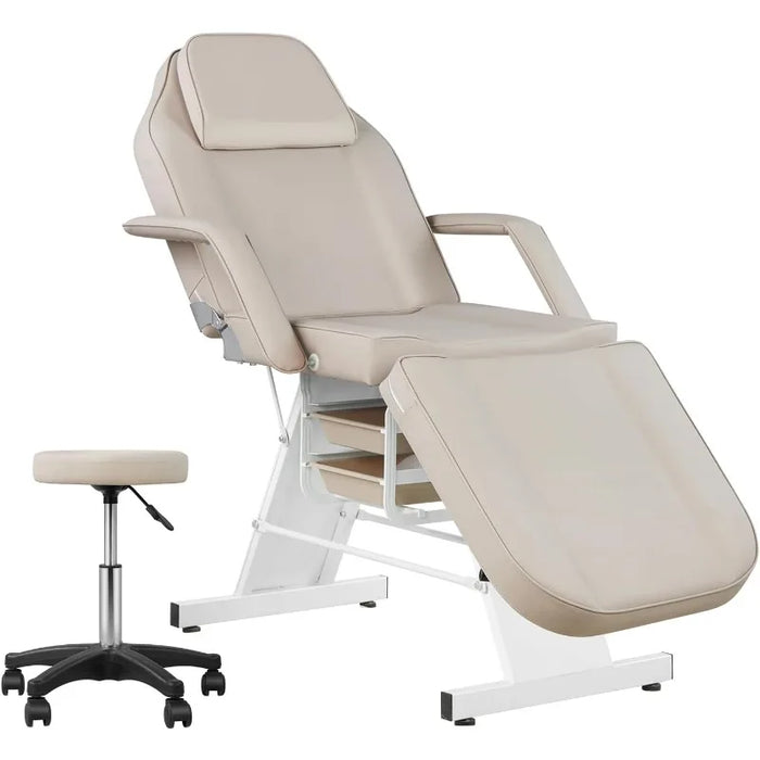 Facial Chair Massage Table 73inch Adjustable Tattoo Chair for Artist with Stool