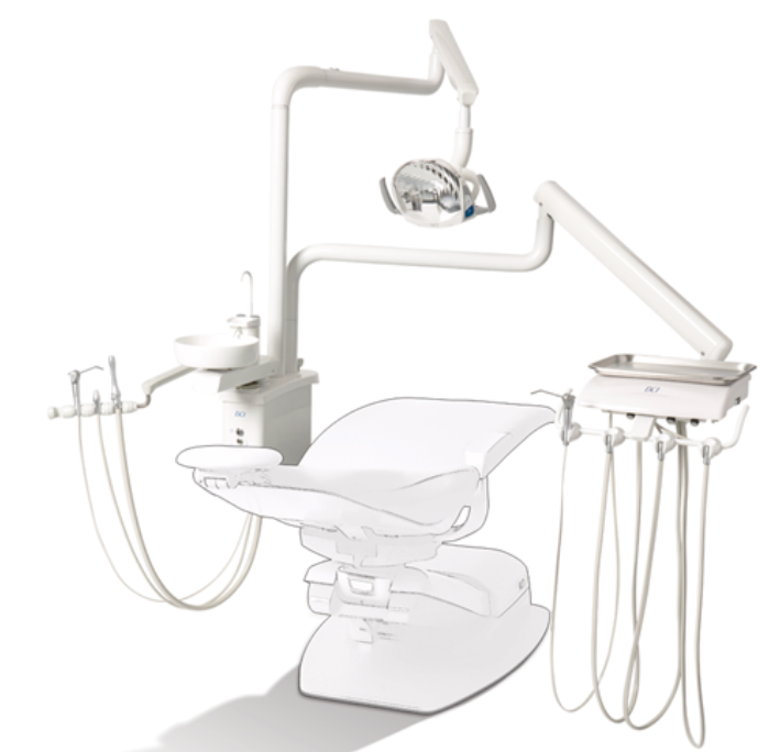 DCI Reliance Over the Patient Dental Unit with Cuspidor & PMU White RO4100