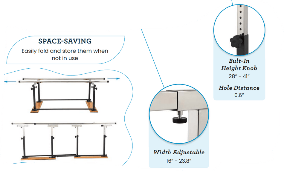 Viva Comford Folding Parallel Bars 905-01 - DENTAMED USA