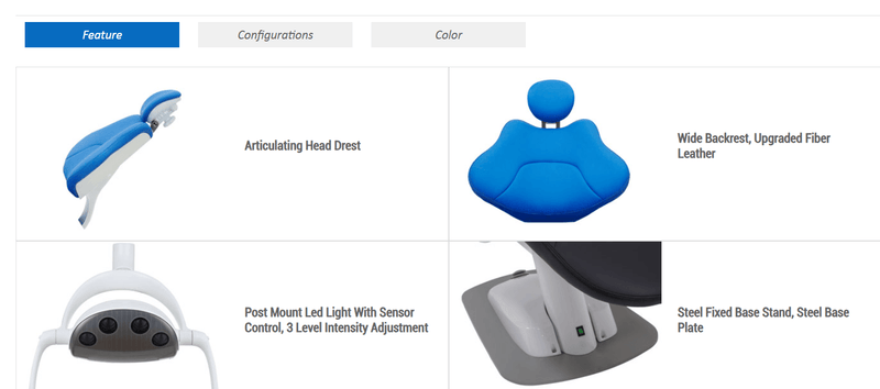 ADS Dental AJ12 fixed base orthodontic dental chair with adjustable headrest and ergonomic design.