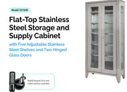 UMF Stainless Steel Display Cabinet Large Flat-Top Storage Cabinet SS7840 - Dentamed USA