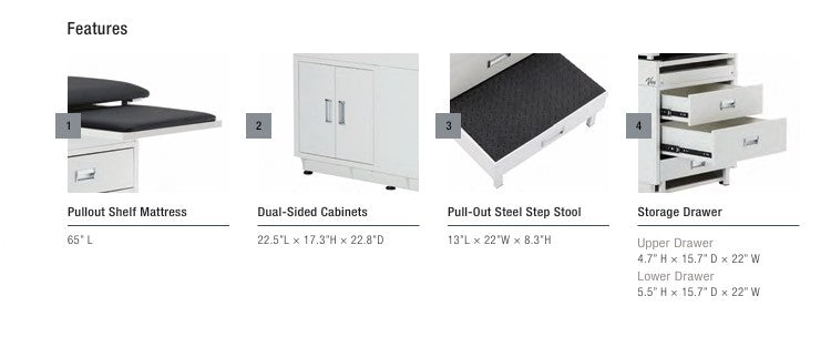 Pediatric Grande Steel Manual Exam Table (Model 996-09-PMB-BLK)