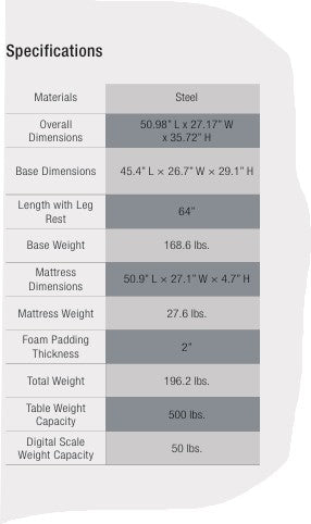 ADI996-09-PS-SERIES GRANDE PEDIATRIC  TREATMENT SCALE TABLE
