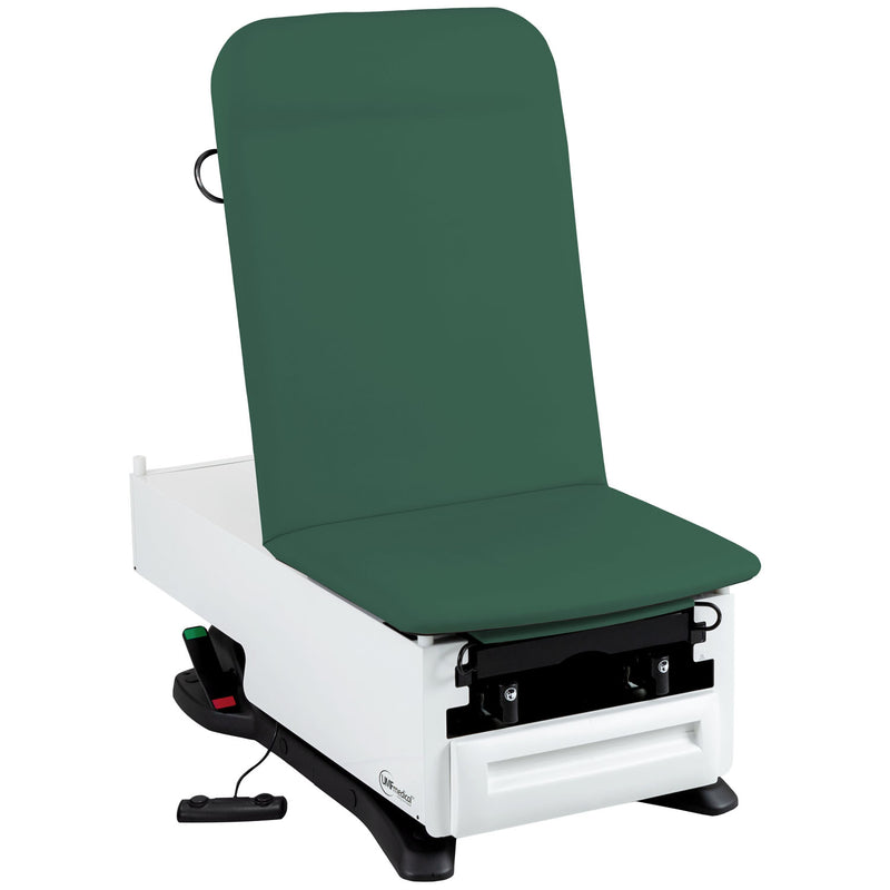 Exam Table, ProGlide, 3003-500-300 with OneTouch WheelBase System, Classic Upholstery, Pneumatic Backrest, Stirrups, Drain Pan, Electrical Receptacle, Drawer Warmer, Foot Control, Front Storage Drawer, Available in 16 Colors (DROP SHIP ONLY)