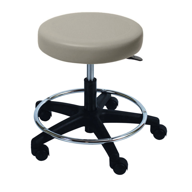 Ultra Comfort Stool with Foot Ring, Air Spring Height Adjustment with Soft Rubber Casters, Seamless Upholstery with PreFixx Protective Finish for Infection Prevention, Available in 16 Colors (DROP SHIP ONLY)
