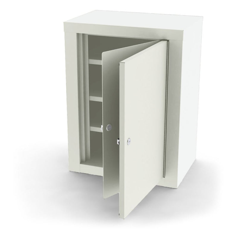 Narcotic Locker, 7780, Steel, Double Door with Separate Locks (keyed differently), Three (3) Adjustable Shelves, 18.125 W (46.0cm) x 24 H (61.0cm) x 12.125 D (30.8cm), Wall Mountable or Inside Cabinet Mountable, Quiet White (DROP SHIP ONLY)